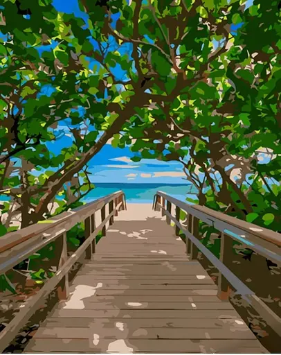 Набор для росписи по номерам Лестница к океану, Strateg, 30x40 см, SS6770