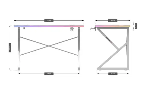Компьютерный стол HUZARO Hero 1.7 RGB White - фото 10