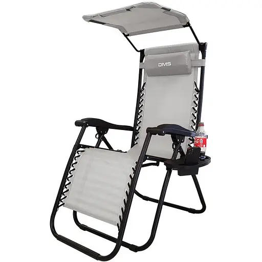 Раскладное садовое кресло шезлонг DMS GLS-120B Grey - фото 1