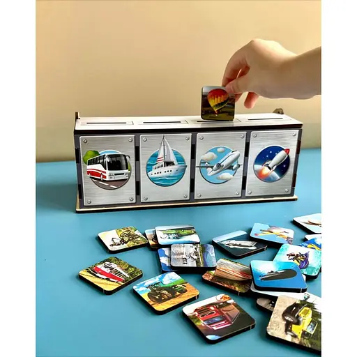 Настільна розвиваюча гра "Види транспорту" Ubumblebees (ПСФ109) PSF109 комодик-сортер - фото 5