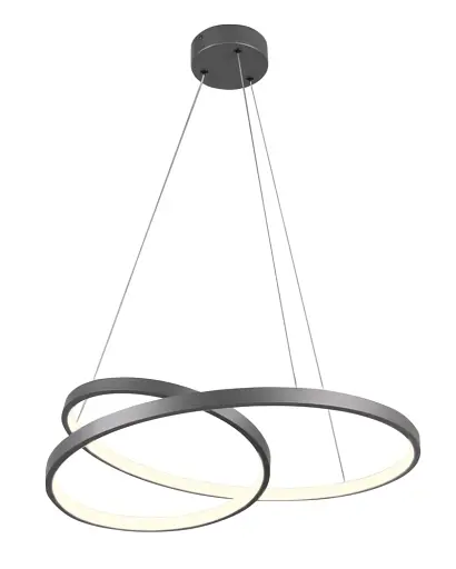 Люстра подвесная светодиодная круглая Goldlux 328021 Zefira 50 Led 1x40W 4000K 3700Lm IP20 Антрацит - фото 3