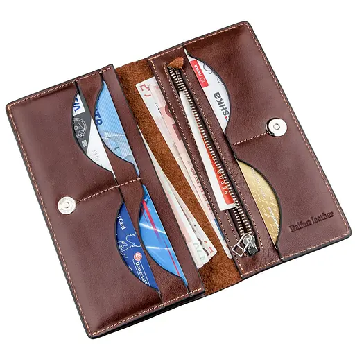 Кожаный портмоне Grande Pelle 9.5х20х3 см acs0015779 - фото 4