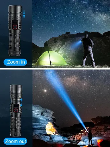 Сверхмощный светодиодный фонарь Togaga 600000 люмен, перезаряжаемый фонарь, водонепроницаемый тактический фонарь IP67, 5 режиме - фото 3