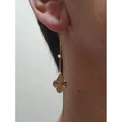 Золоті сережки-протягання Favoritum Конюшина. 210433_А - фото 2