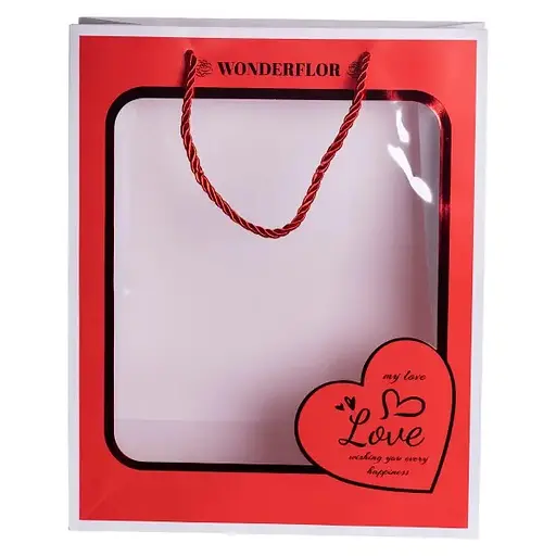 Подарочный пакет Yiwu HP-10359-18 Love 26х10х32 см 12 шт. - фото 1