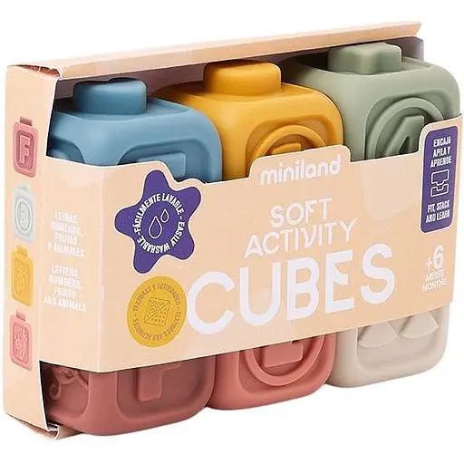 Набор мягких развивающих кубиков Miniland 6шт. (97316)