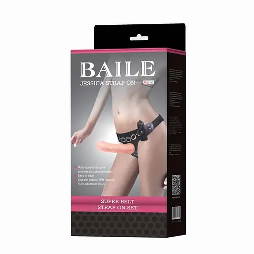 Страпон с вибрацией Baile Jessica 19 см телесный - фото 8