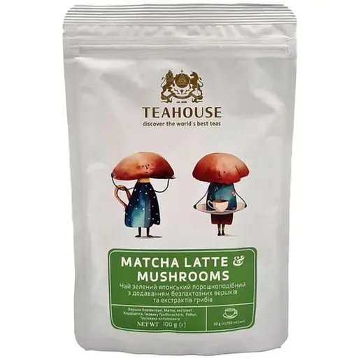 Матча Teahouse Matcha Latte Mushrooms з екстрактом грибів 100 г