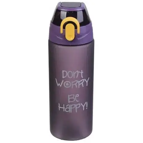 Пляшка для води LaPrida Фіолетовий 600 мл Soft Touch замок на кришці з трубочкою (67-2762)