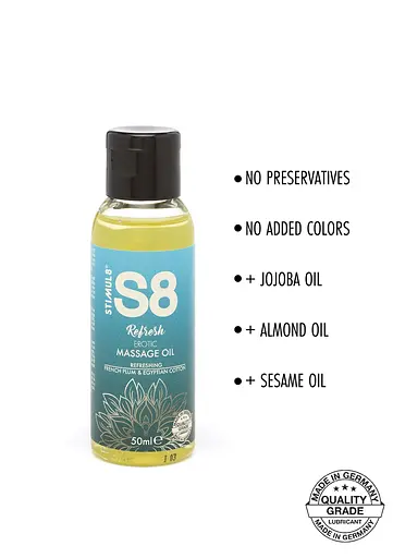 Масажне масло S8 Massage Oil French Plum Egyptian Cotton 50 мл - фото 3