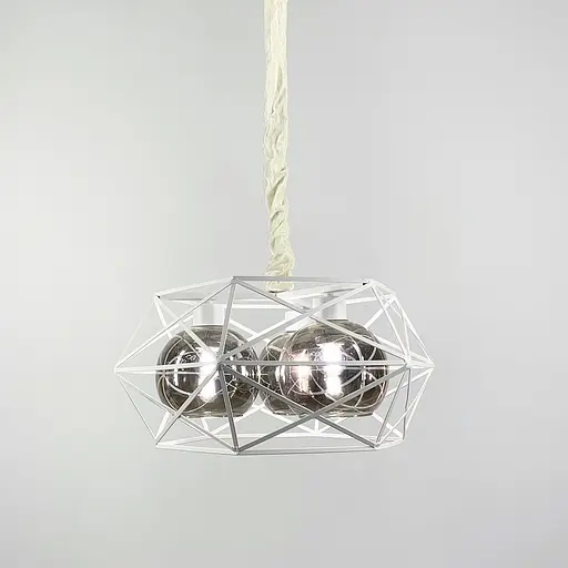 Люстра в білому корпусі з плафонами янтар або графіт Line.F Колір плафона Янтарний - фото 6