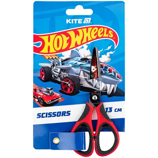 Ножницы детские с резиновыми вставками Kite Hot Wheels 13 см красные (HW25-148) - фото 2