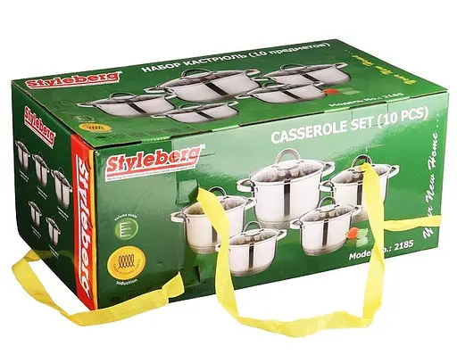 Набор кастрюль из нержавеющей стали Styleberg 2185 10 предметов для всех видов плит - фото 7