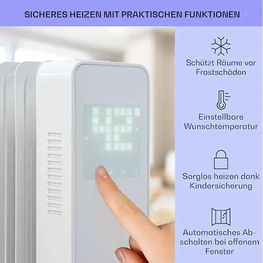 Масляный радиатор Klarstein Sanford Smart 2500 Вт (10041359) - фото 4