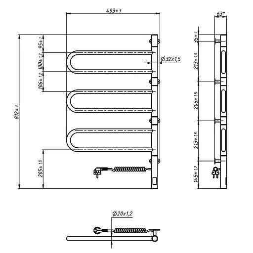 Электрический полотенцесушитель Navin Fouette 480x800 Sensor с таймером 00-044050-5080, Хром, Электронный - фото 8