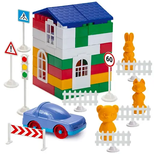 Детский конструктор Лидер №3 1-052, 100 крупных деталей - фото 2