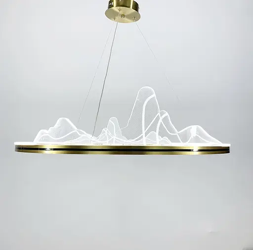 Вишукана підвісна LED люстра з імітацією високогірʼя Line.F Діаметр 80см - фото 2