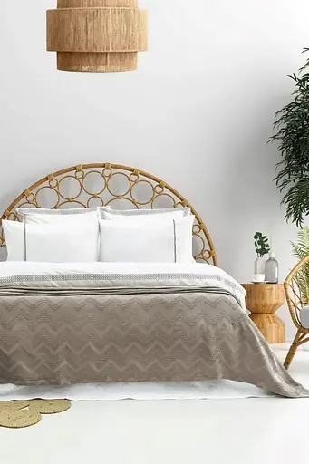 Постільна білизна Noemi Vison Варена Бавовна з покривалом піке 240х260 Saheser pbe0051771 - фото 1