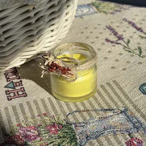 Пасхальная свеча желтая в баночке маленькая MIS LT - фото 1