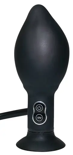 Анальная пробка True Black Vibrating Butt Plug 17 см (черный) - фото 4
