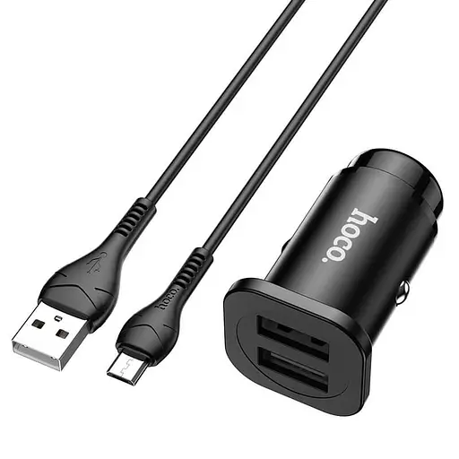 Адаптер автомобильный HOCO Micro USB Cable Wise road dual port car charger set NZ4 2USB, 4.8A - фото 6