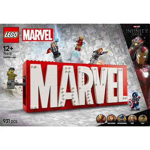Конструктор LEGO Super Heroes Логотип і мініфігурки Marvel 931 деталь (76313)