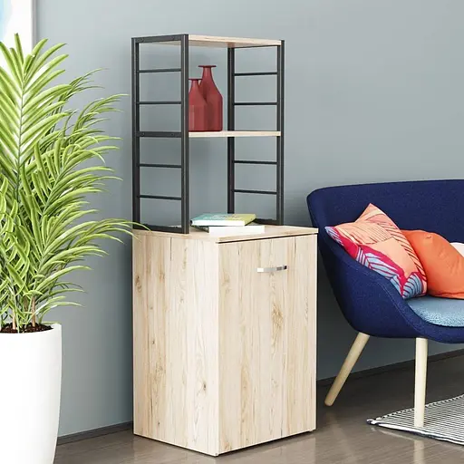 Стіл-тумба трансформер Смарт 4/2 з етажеркою Ferrum-decor 1430x1450x600 Чорний метал ДСП Дуб Сан-Марино 16 мм (FRD-105131) - фото 5