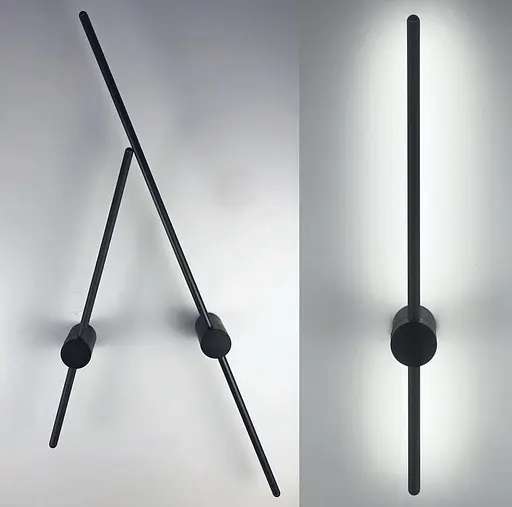 Современное линейное бра в черном цвете длиной 80 см Line F Арт. WJ014/800 BK - фото 5