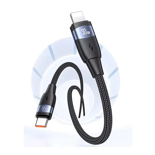 Кабель Usams US-SJ634 U85 Type-C To Lightning PD 30W Aluminum Alloy Fast Charging & Data Cable 1.2 м черный - фото 2