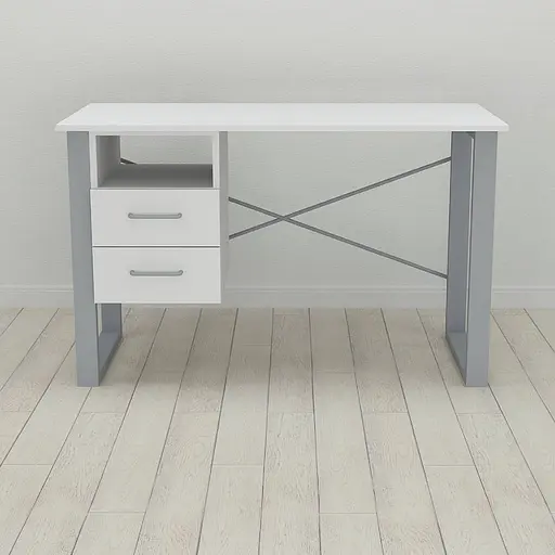 Письмовий стіл із ящиками Ferrum-decor Оскар 750x1200x600 метал Сірий ДСП Біле 16 мм (FRD-103227) - фото 3