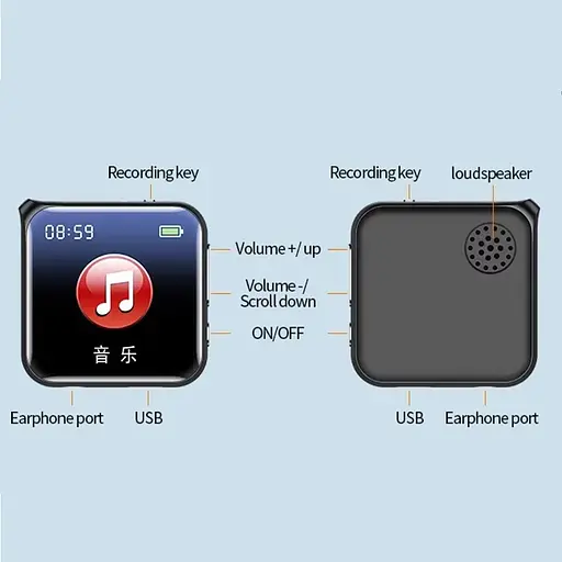 Міні диктофон з великим екраном, радіо та MP3 плеєром Nectronix M30, 32 Гб пам'яті (101084-32) - фото 8