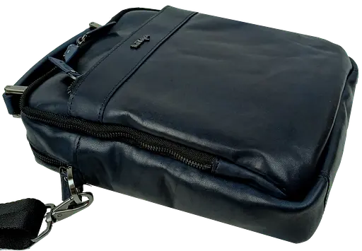 Мужская кожаная сумка Mykhail Ikhtyar синяя sum0028771 - фото 8