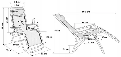 Раскладное садовое кресло шезлонг Orion Grey - фото 5