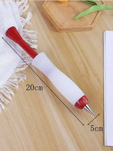 Шприц кулинарный кондитерский силиконовый с носиком из нержавеющей стали для шоколада 20 см, Kitchen Master Красный 85119 - фото 4