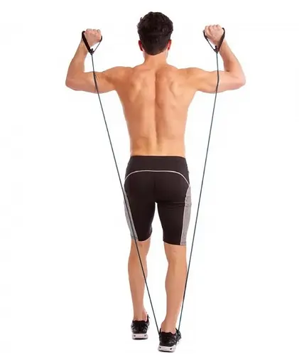 Трубчастий еспандер U-Power Latex resistance tube для фітнесу з ручками 20LB Green 9 кг (UP_1001_20LB_Green) - фото 2