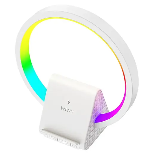 БЗП WIWU Wi-W021 2 in 1 Wireless Charger+Bluetooth Speaker White - фото 4