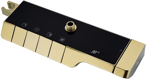 Душовя система Rea Rob з термостатом та виливом brushed gold REA-P6623, Золотий - фото 7