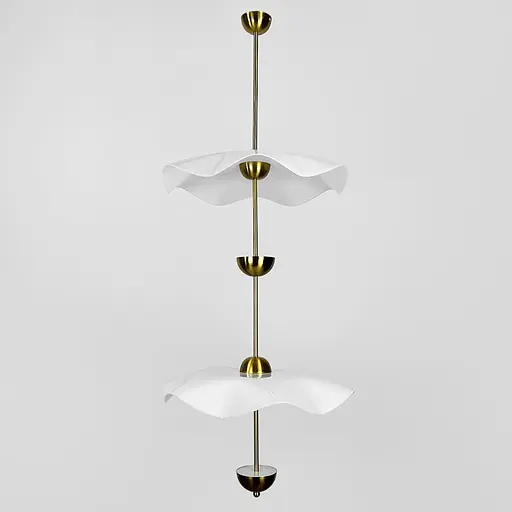 Латунный светильник с двумя волнистыми плафонами Ø 50 см | Ст. SGA3-500-2 AB | Line F - фото 6