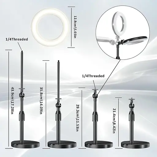 Настольное кольцо с телескопической подставкой, дорожный стол hello light для телефона, селфи, ноутбук, видеозвонки zoo - фото 5