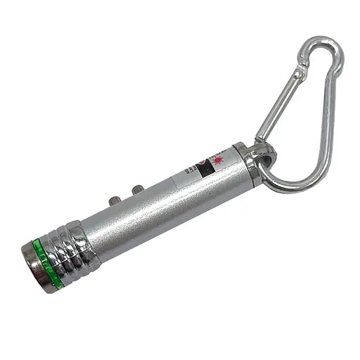 Дитячий Ліхтарик-брелок MK 4270 лазерна указка, розмір 7 см Сріблястий