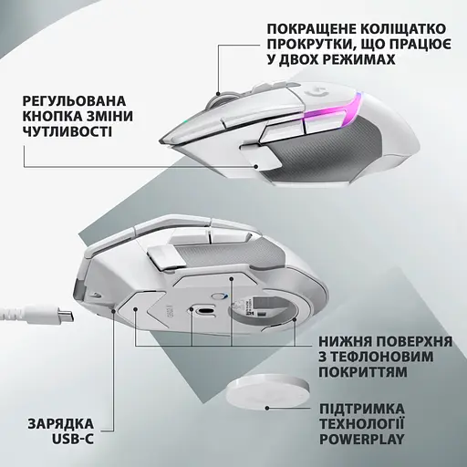 Мишка Logitech G502 X Plus Wireless White (910-006171) - фото 7