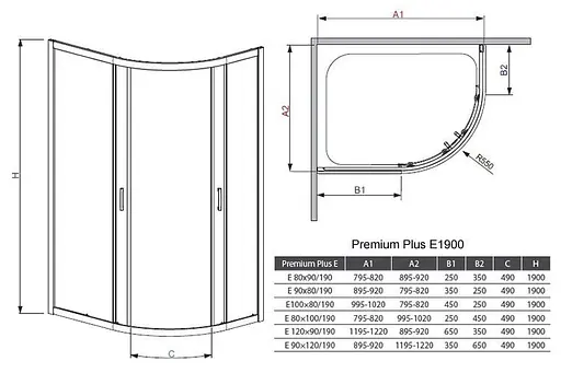Душова кабіна Radaway Premium Plus E 90x80x190 скло коричневе 30492-01-08N - фото 4