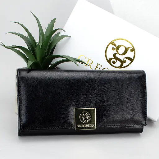 Гаманець жіночий шкіряний Gregorio GS-100 класичний чорний - фото 1