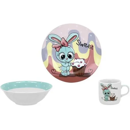 Набір дитячого посуду Limited Edition Sweet Bunny 3 предмета YF6026