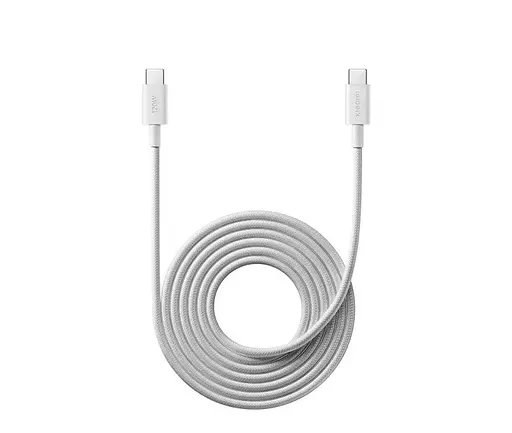 Кабель Xiaomi Braided Type-C to Type-C 6A 120w 2 метра (BHR087AGL) белый - фото 1