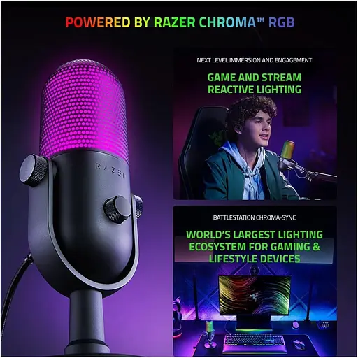 Мікрофон Razer Seiren V3 Chroma White (RZ19-05060200-R3M1) - фото 7