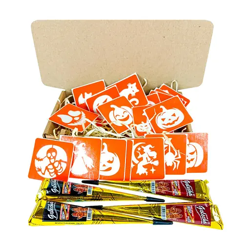 Набір для біо-тату "Хелловін - хна" set-halloween-henna 18 трафаретів 5х5 см