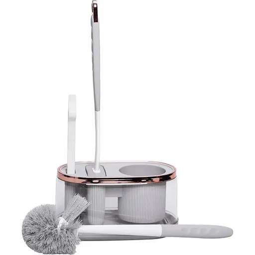 Набор аксессуаров для туалета Household Cleaning Products с серой подставкой HP-35015-47G - фото 6