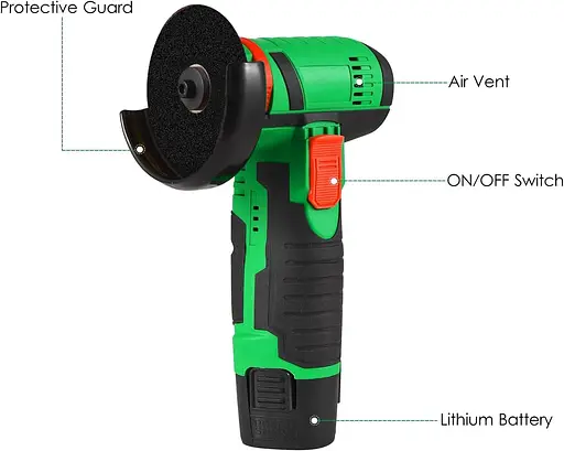 Sunydog 12V акумуляторна кутова шліфувальна машина набір інструментів портативна літієва електрична кутова шліфувальна машина - фото 7