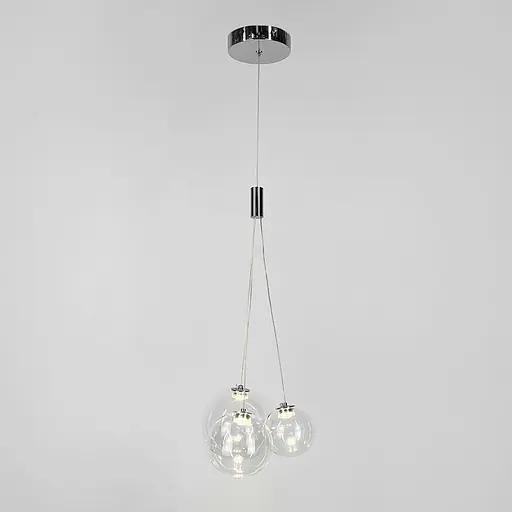 Світильник із 3-ма плафонами різних розмірів у хромованому корпусі | Line F | Арт. AA222/3 CH - фото 2